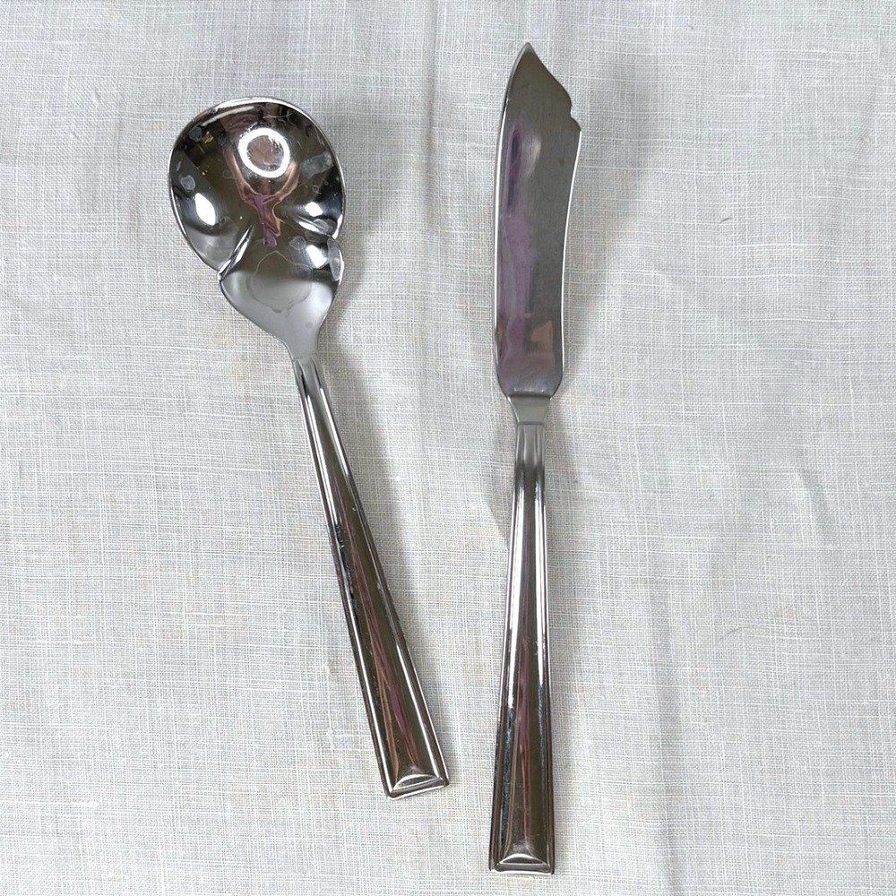 Gorham 18/8 Marabella Stainless Steel Sugar Spoon and Master Butter Knife Set